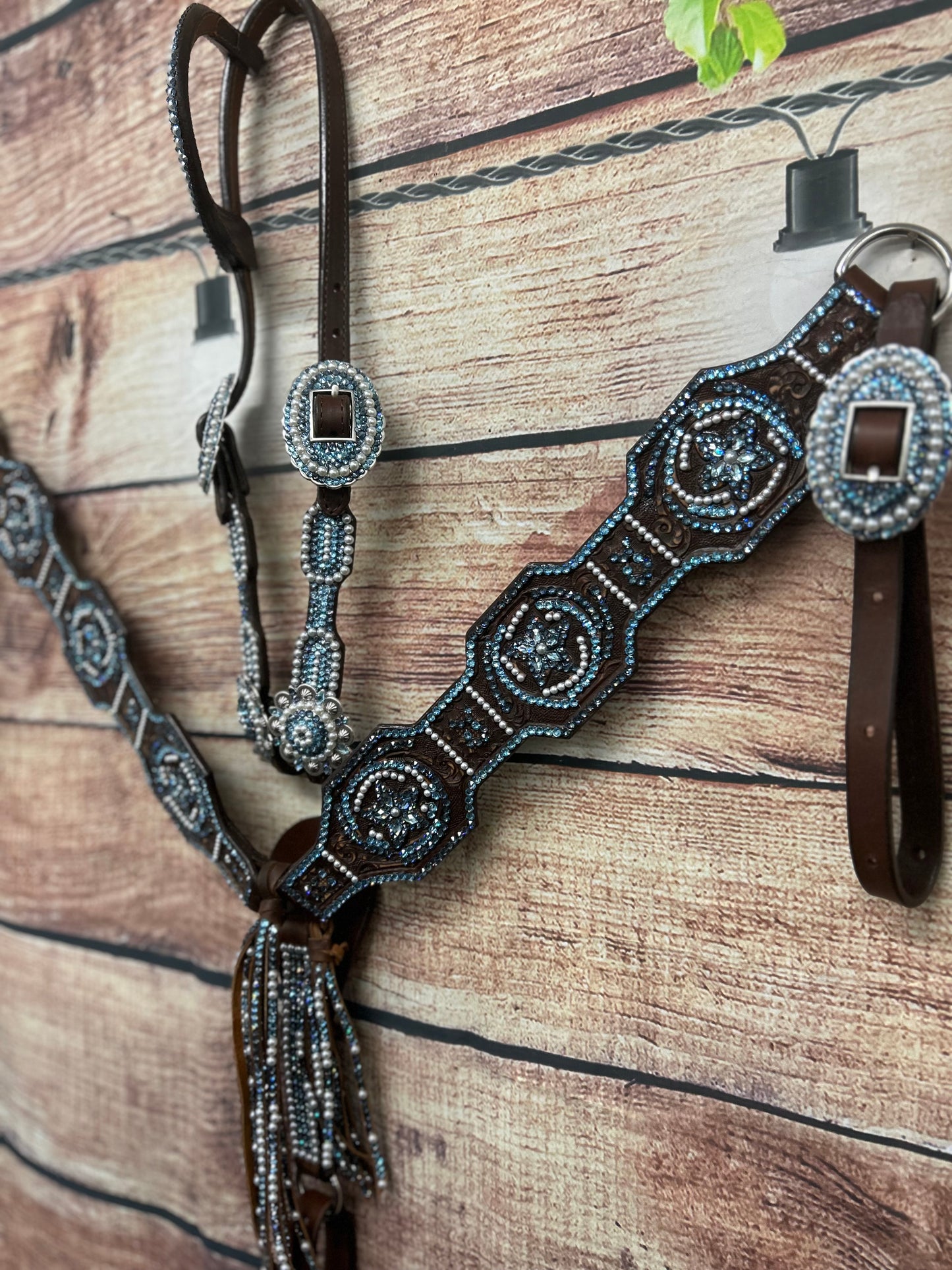 Denim and Pearls Girl Scalloped square set