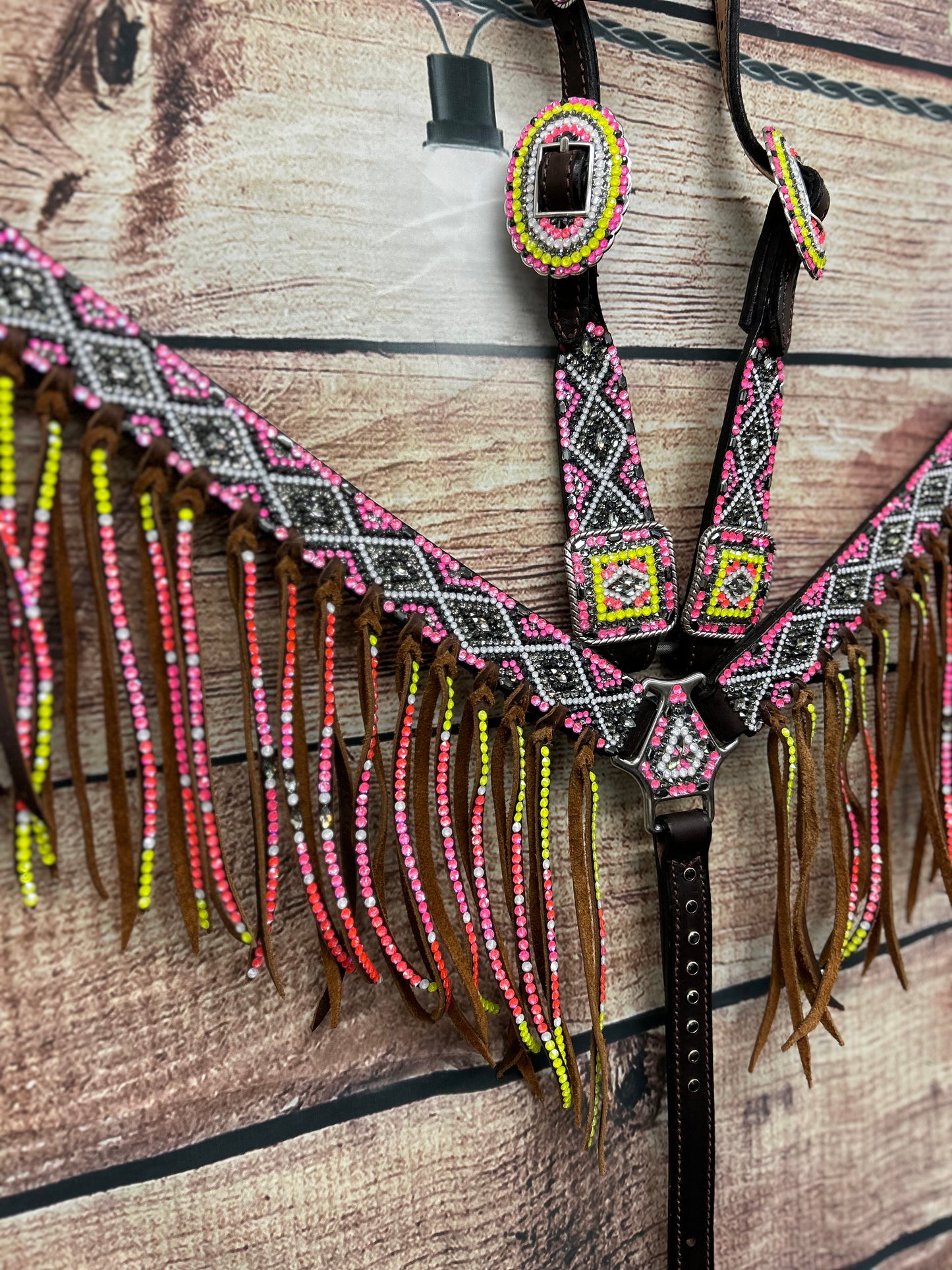 Neon Pink fringed set